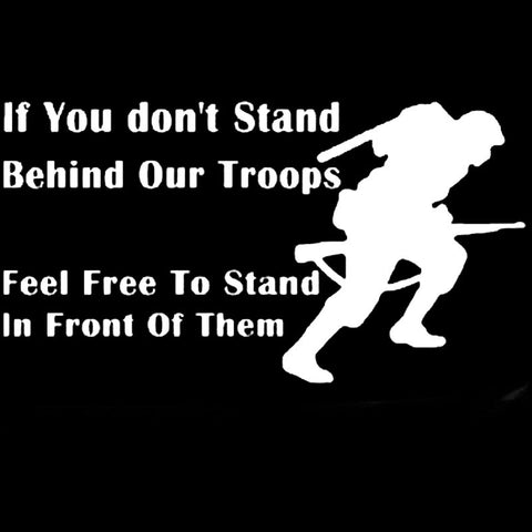 Stand Behind Our Troops Car Sticker
