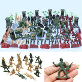 170pcs/set Military Plastic Model Toy Soldier Figures & Accessories Playset