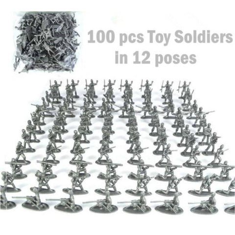 100pcs/set Military Plastic Toy Soldiers 12 Poses