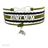 Infinity Love U.S. Army Mom Flag Charm Bracelet