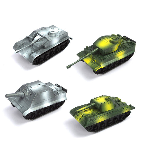 Finished set of 4 1:72 plastic pull back model military tank
