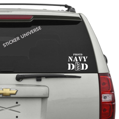 Proud Navy Dad Vinyl Die Cut Decal Sticker 5"X6"