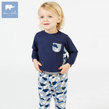 DB7634 dave bella spring baby boys navy clothes kids camouflage clothing sets toddler children suit high quality infant outfits